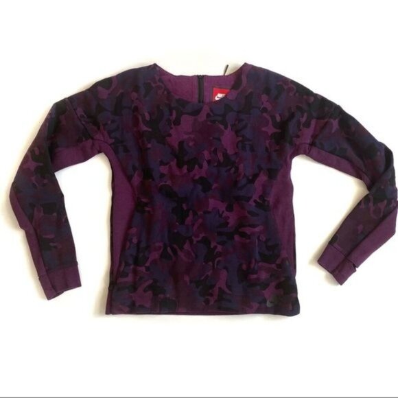 Nike Purple Camo Tech Fleece Crew Neck Sweater - XS - Picture 7 of 7